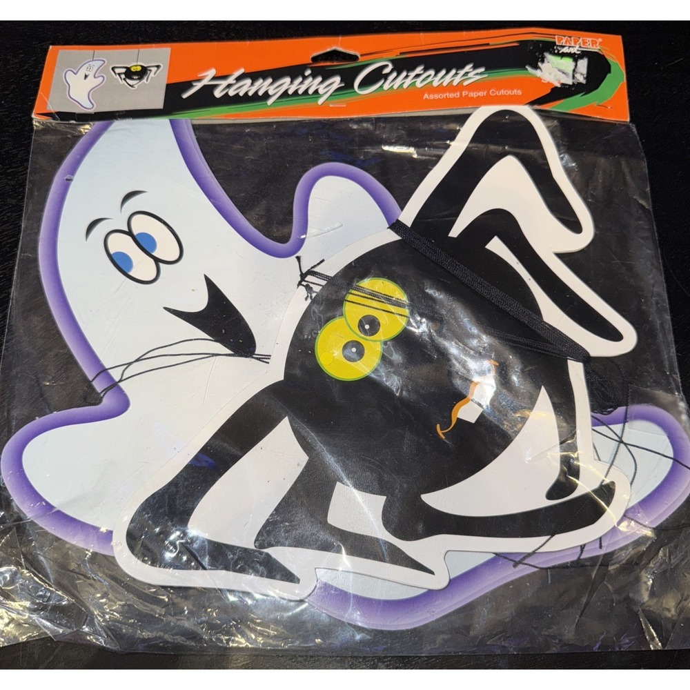 Vintage Halloween‎ Cut Out Decorations Ghost And Spiders